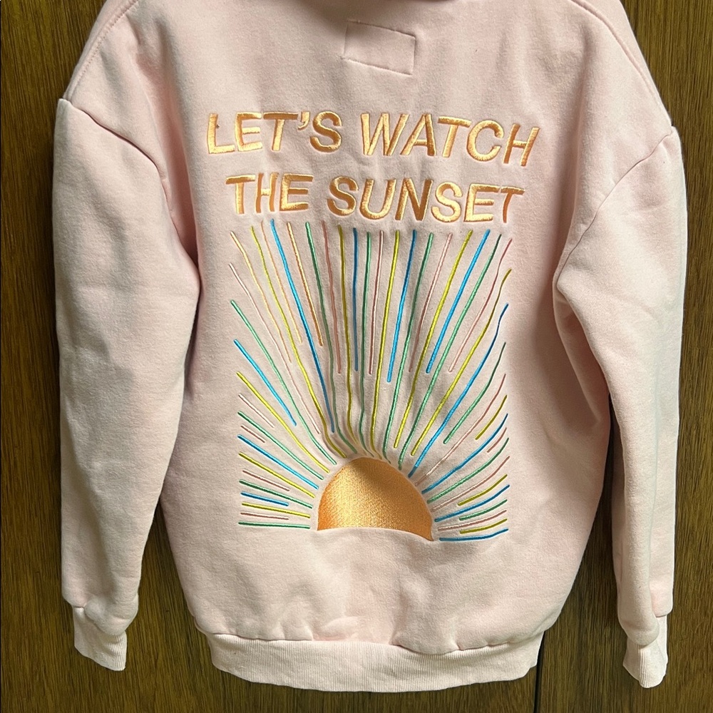 Pink Hoodie with Embroidered Text - Picture 3 of 3